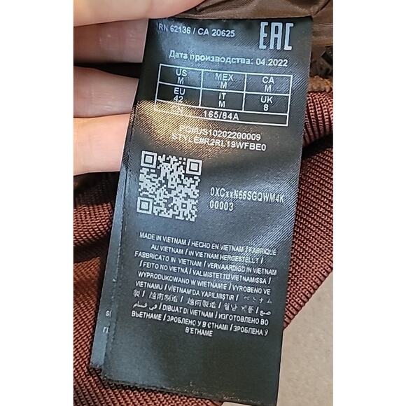 Guess Sonia Puffer Bomber Jacket Women’s M Reddish Brown Y2K Crop - Picture 7 of 9